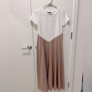 Zara long silk like hybrid dress